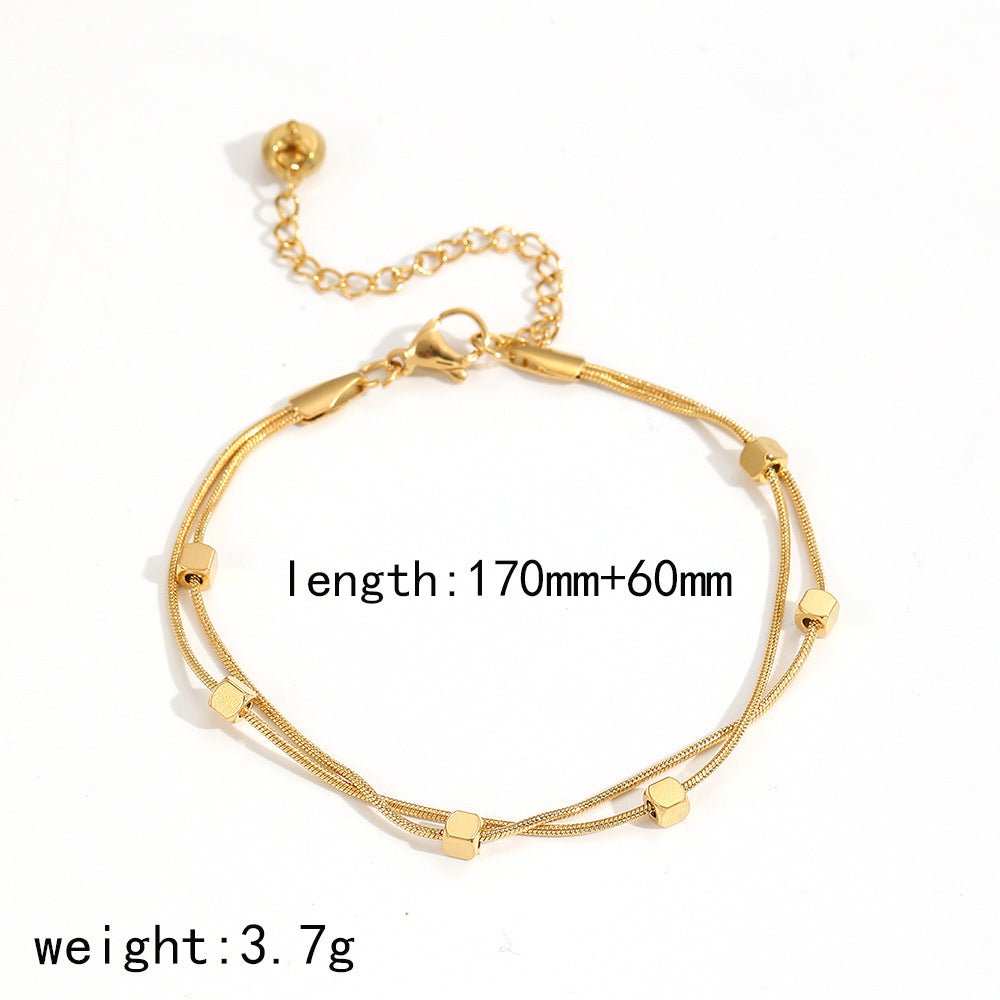 18k Gold Plated 304 Stainless Steel Bracelet Diy Jewelry Accessories Chain Accessories Cuban Chain Twist Chain Bracelet Wholesale