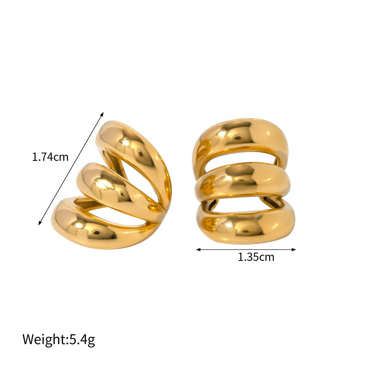 18K gold inlaid pearls exquisite design noble earrings