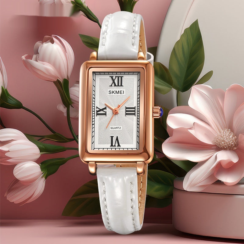 Rectangular Retro Waterproof Leisure Women's Quartz Watch
