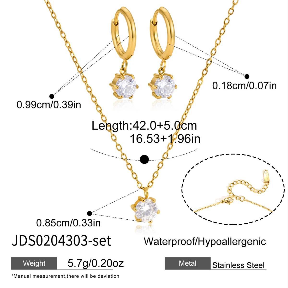 Zircon Necklace and Earring Set Collection