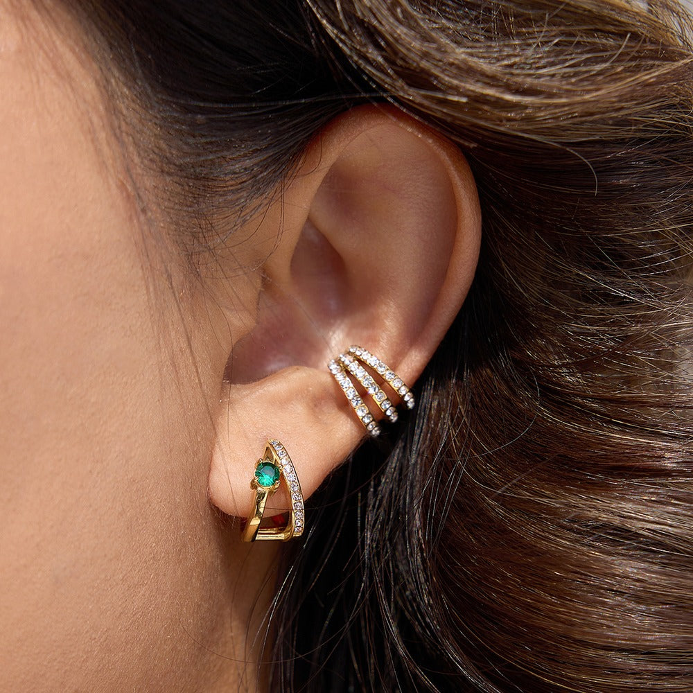 Green Zircon Hoop Earrings Collection