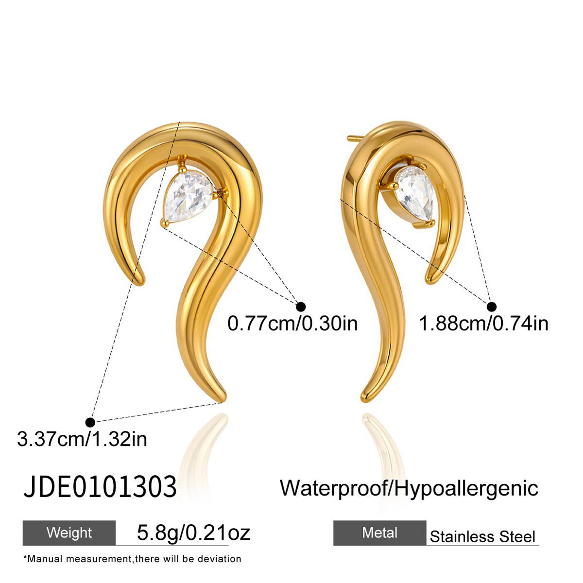 Zircon Ear Climber Earrings