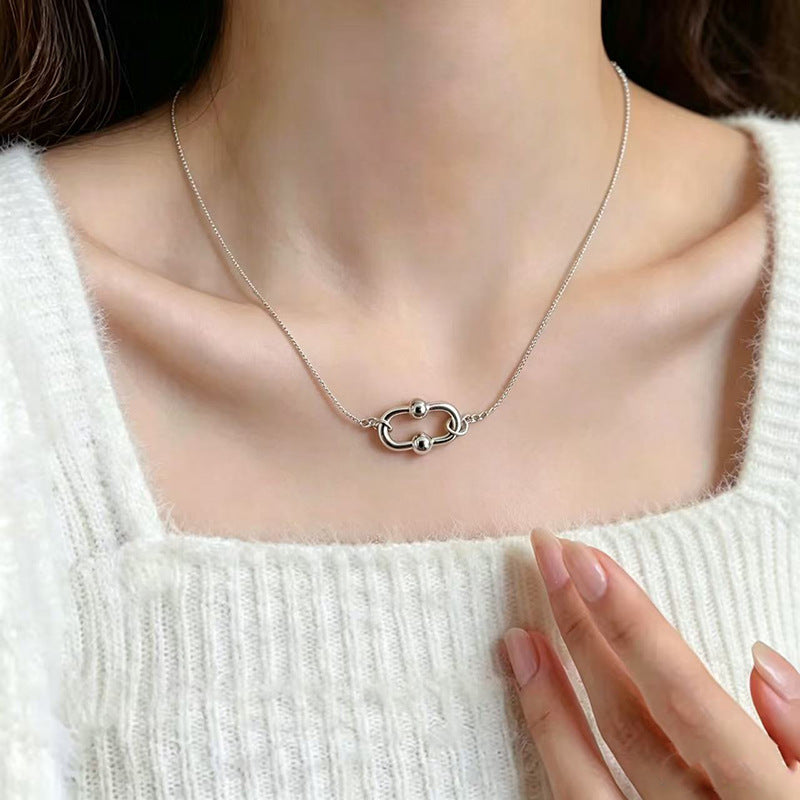 S925 Sterling Silver Pearl Necklace For Women, Niche Design, Light Luxury, Stylish And Versatile, High-End Clavicle Chain Accessory, Trendy