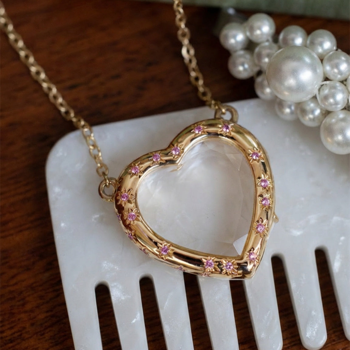 Pave Heart Locket and Charm Collection