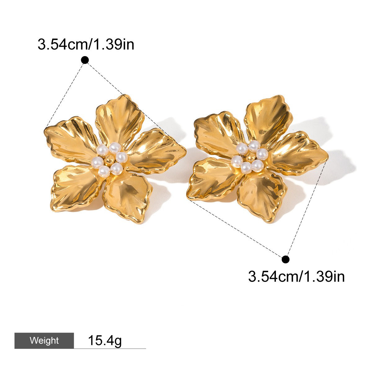 18K gold geometric inlaid gemstone design classic fashion earring ring set