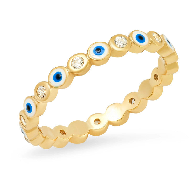 Gold-plated Devil's Eye Painted Oil Ring