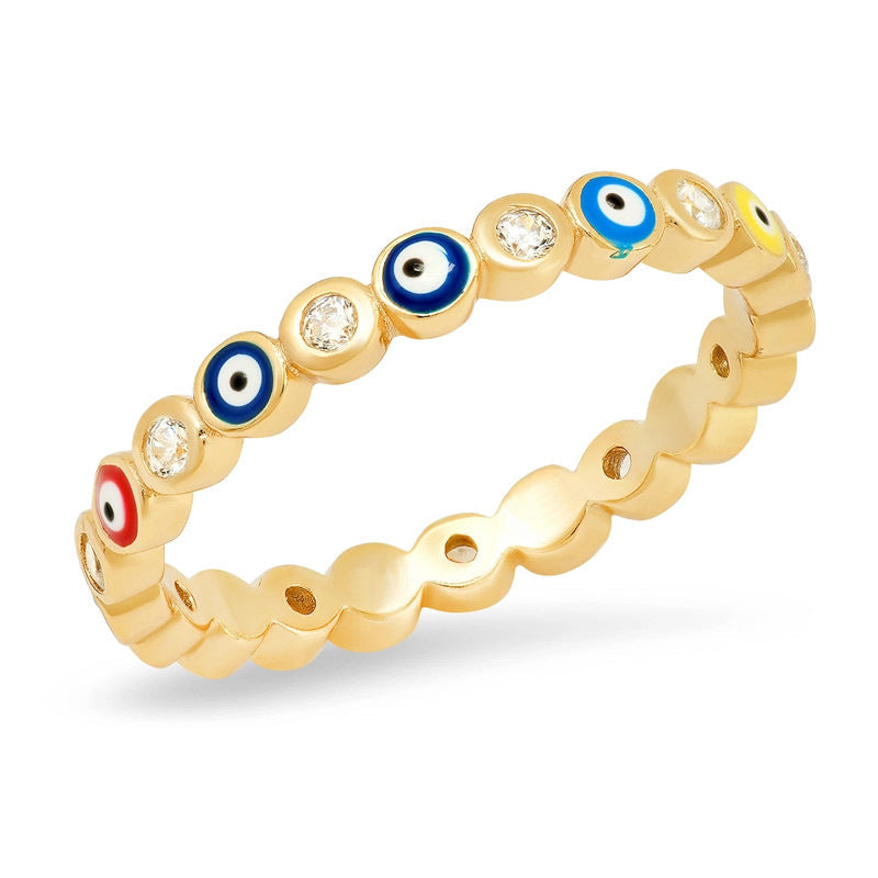 Gold-plated Devil's Eye Painted Oil Ring