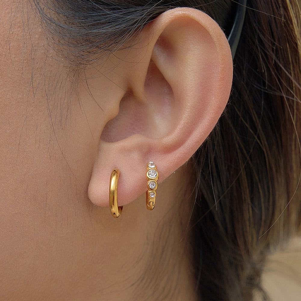 Zircon Huggie Earrings Collection