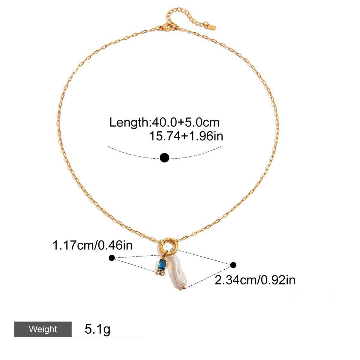 18K gold birthstone with irregular pearl design exquisite dazzling necklace