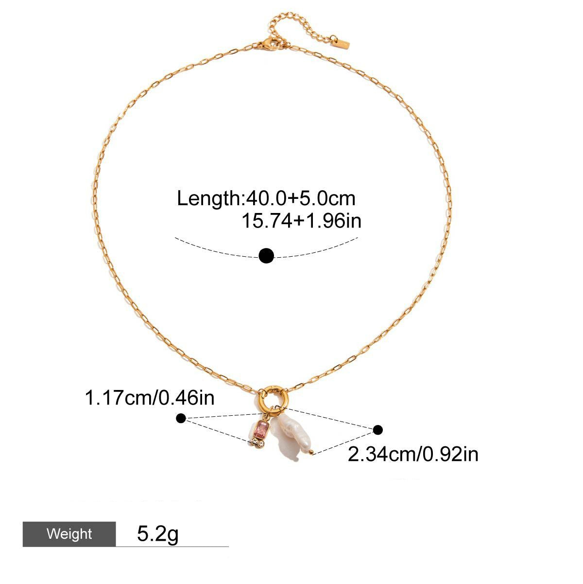 18K gold birthstone with irregular pearl design exquisite dazzling necklace