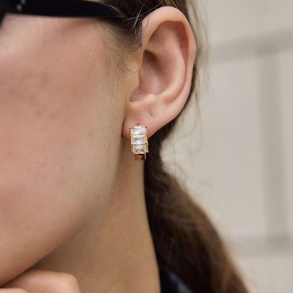 Zircon Hoop Earrings