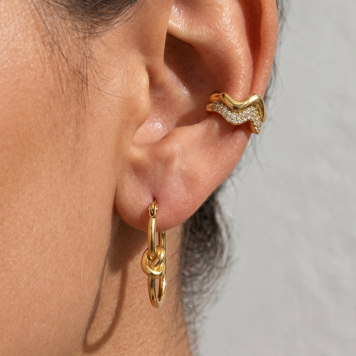 Knotted Huggie Earrings Collection
