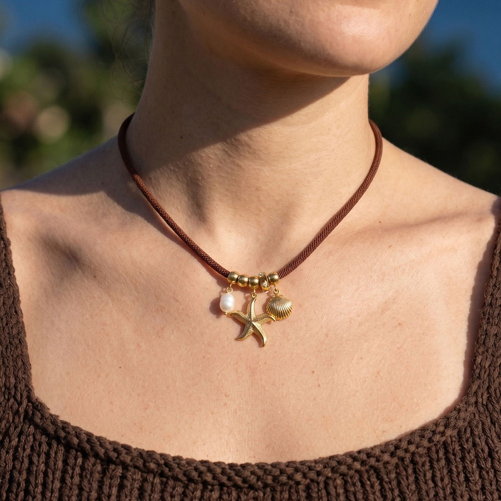 Star Pearl Chain Necklace