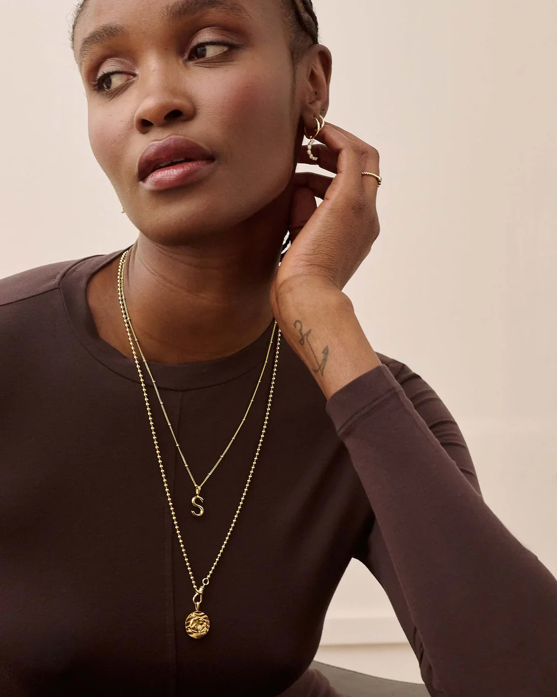18K gold birthstone with 26 letters design light luxury noble necklace