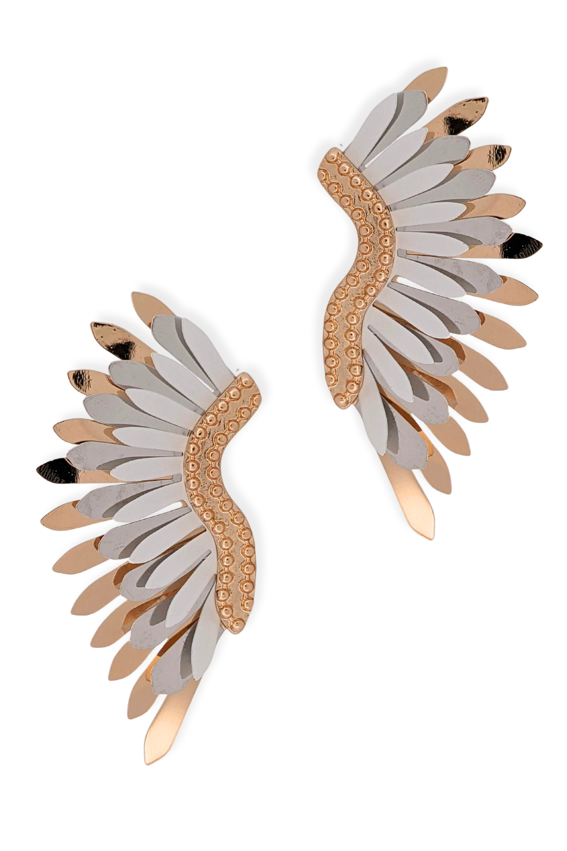 Dramatic Curved Wing Post Back Earrings