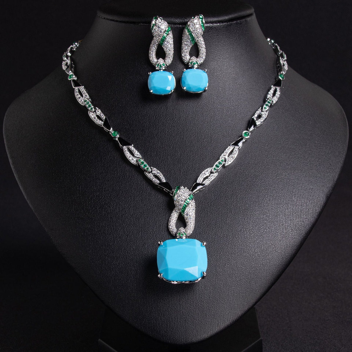 Cross-Border Fashion Geometric Design Jewelry Set Light Luxury Personality Versatile High-End Simple Snake Necklace Jewelry For Women