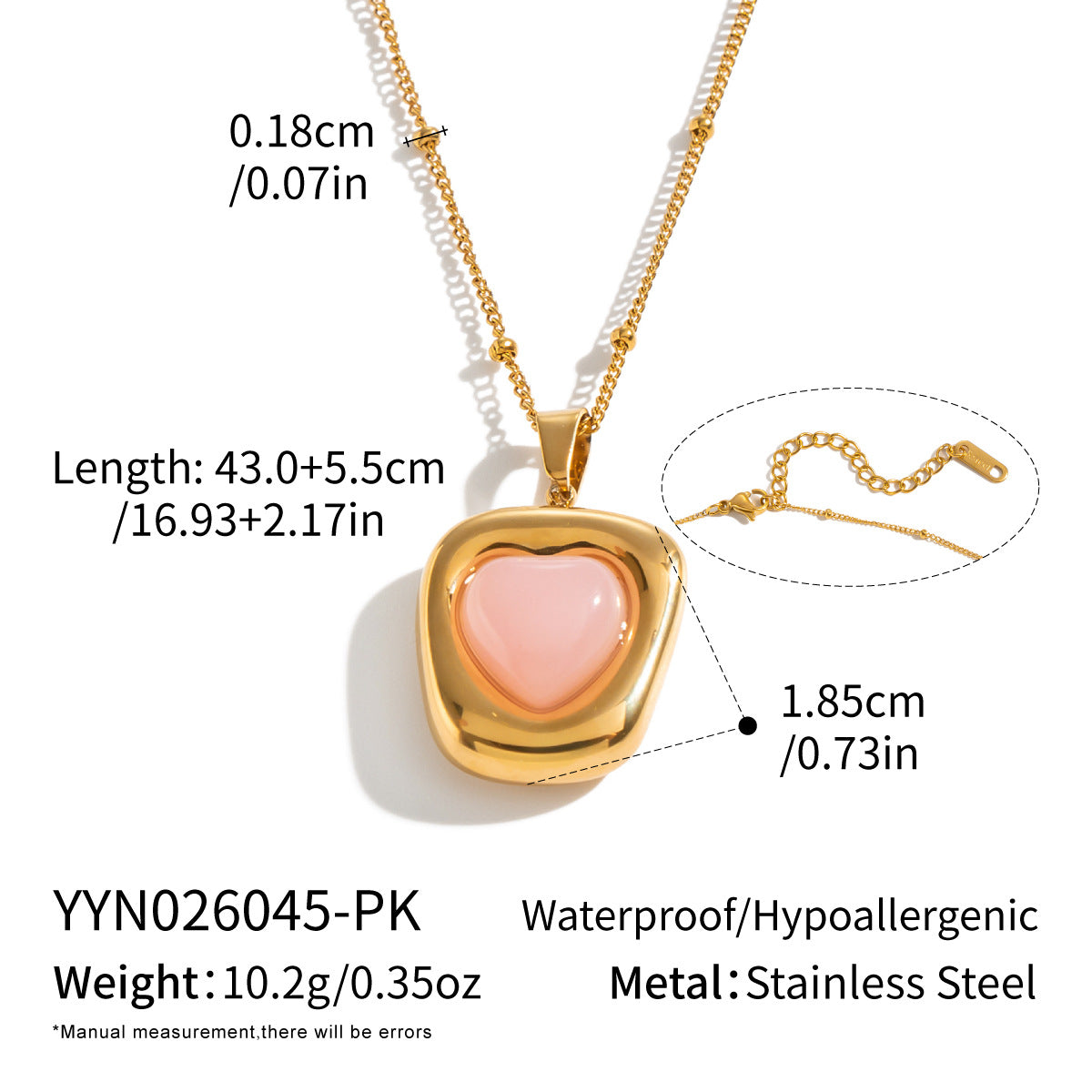 Natural Stone High-end Necklace With An 18K Gold Pendant