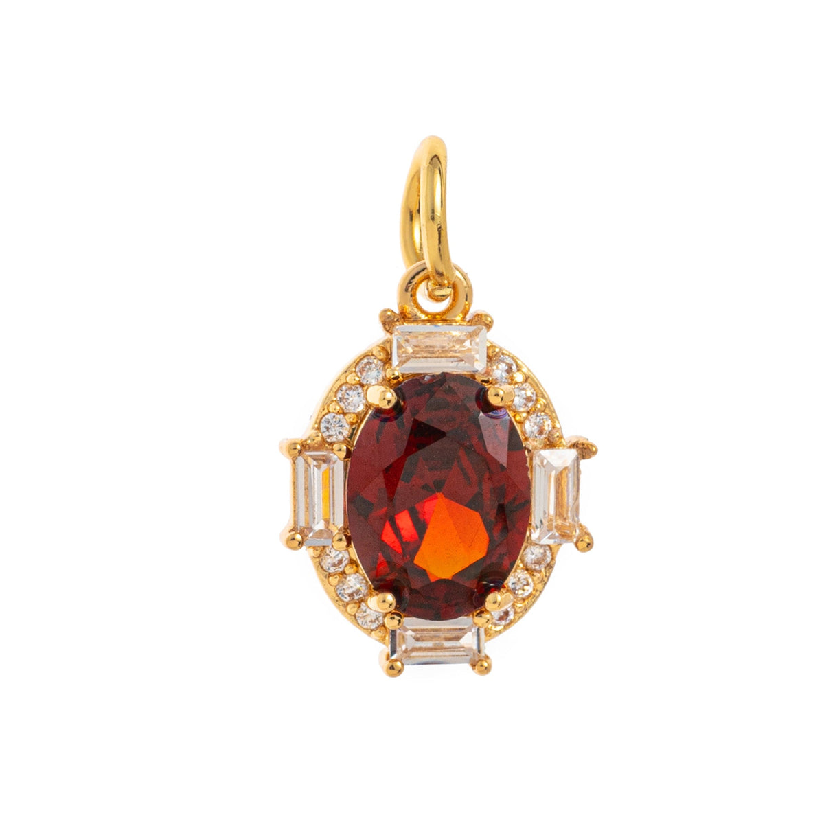 18K gold birthstone with letter design exquisite and dazzling necklace