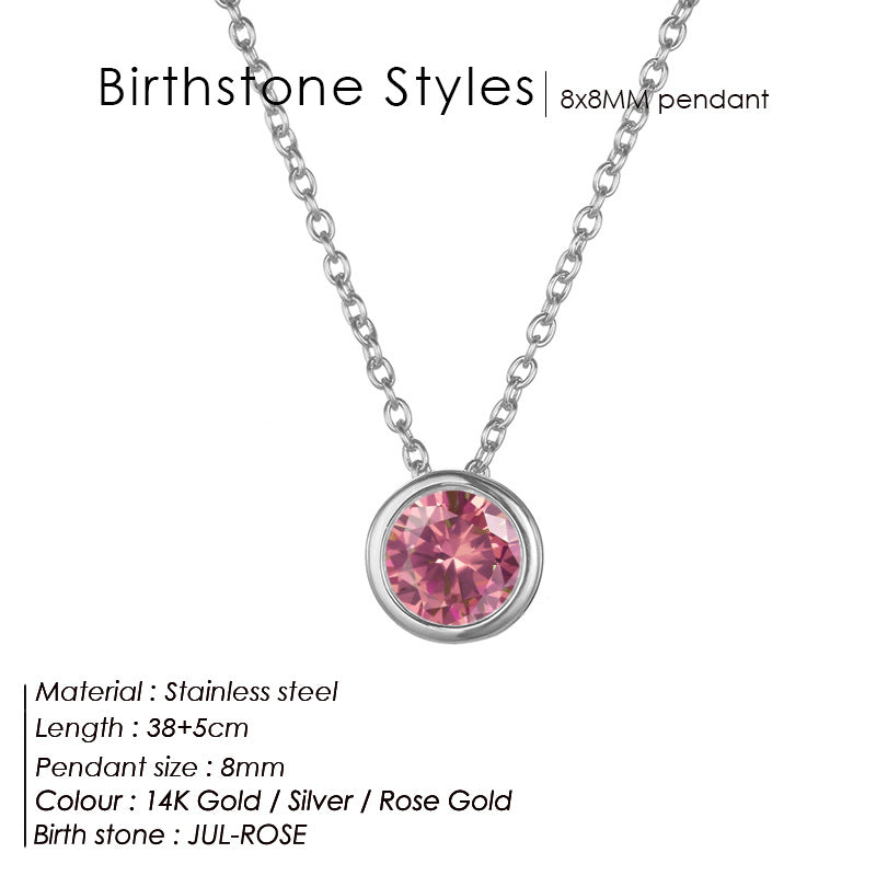 Single December Rhinestone Necklace Women's Short
