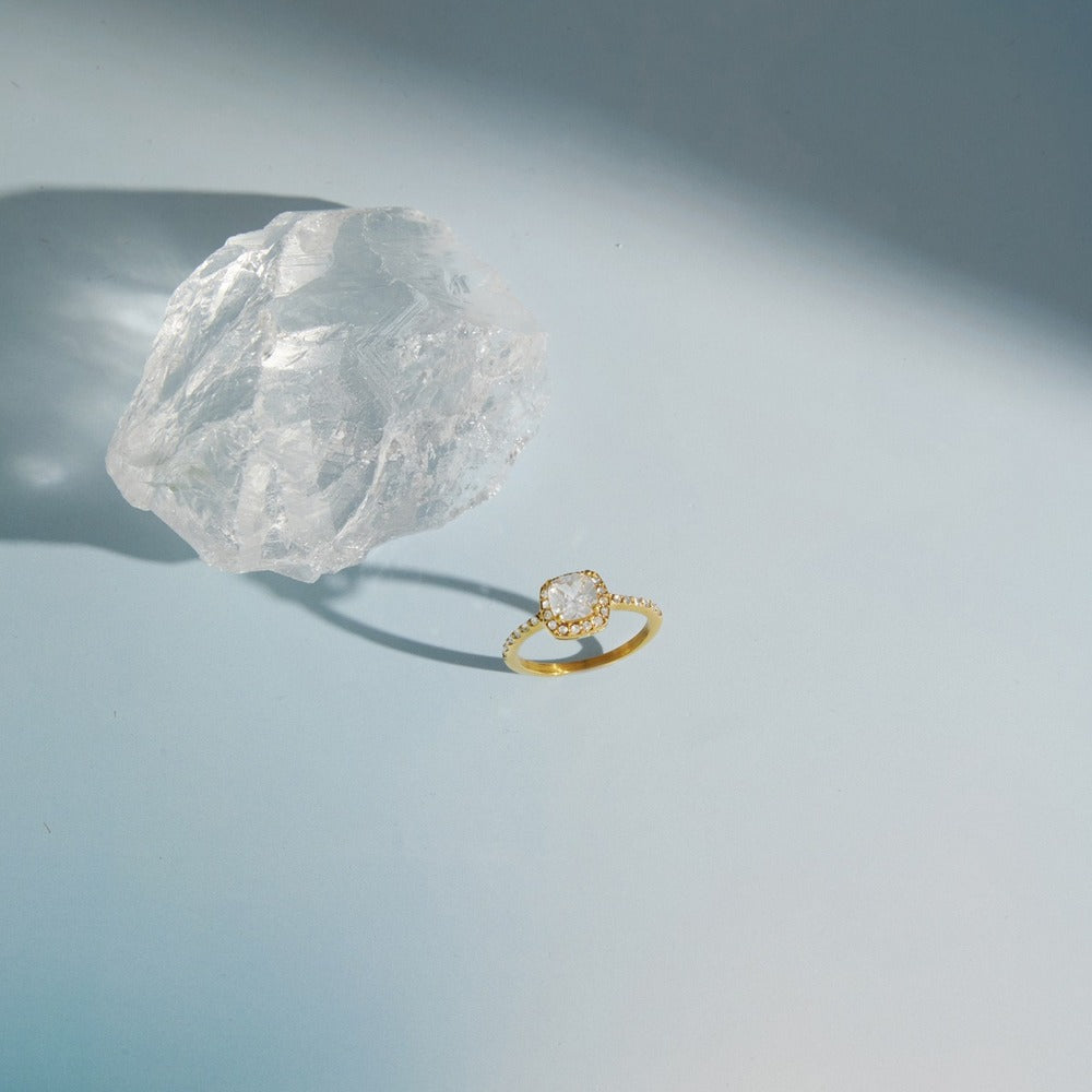 Square Zircon Ring Collection
