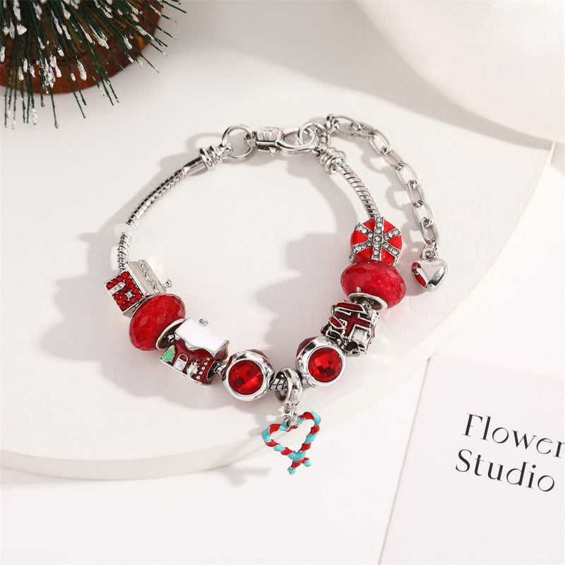 Cross-Border Christmas Gift Crystal Beaded Bracelet Pan's Girls' Jewelry Halloween DIY Kidsren's Snake Bone Bracelet