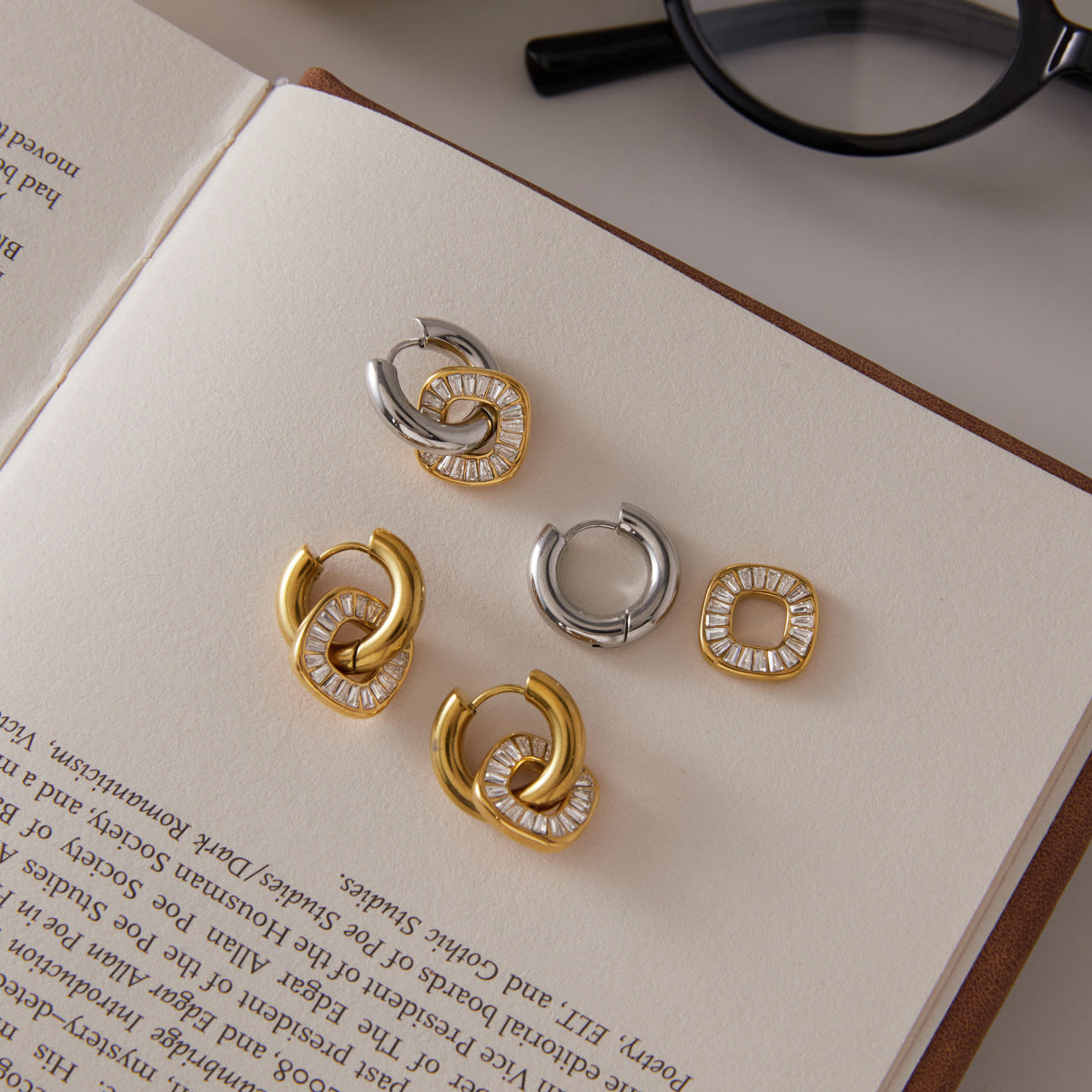 Zircon Circle Drop Earrings Collection