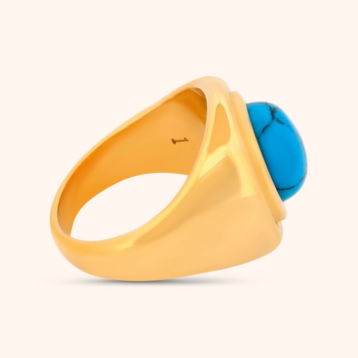 Morocco | Turquoise Dome Ring | 18K Gold Plated | Waterproof by PRESSIE