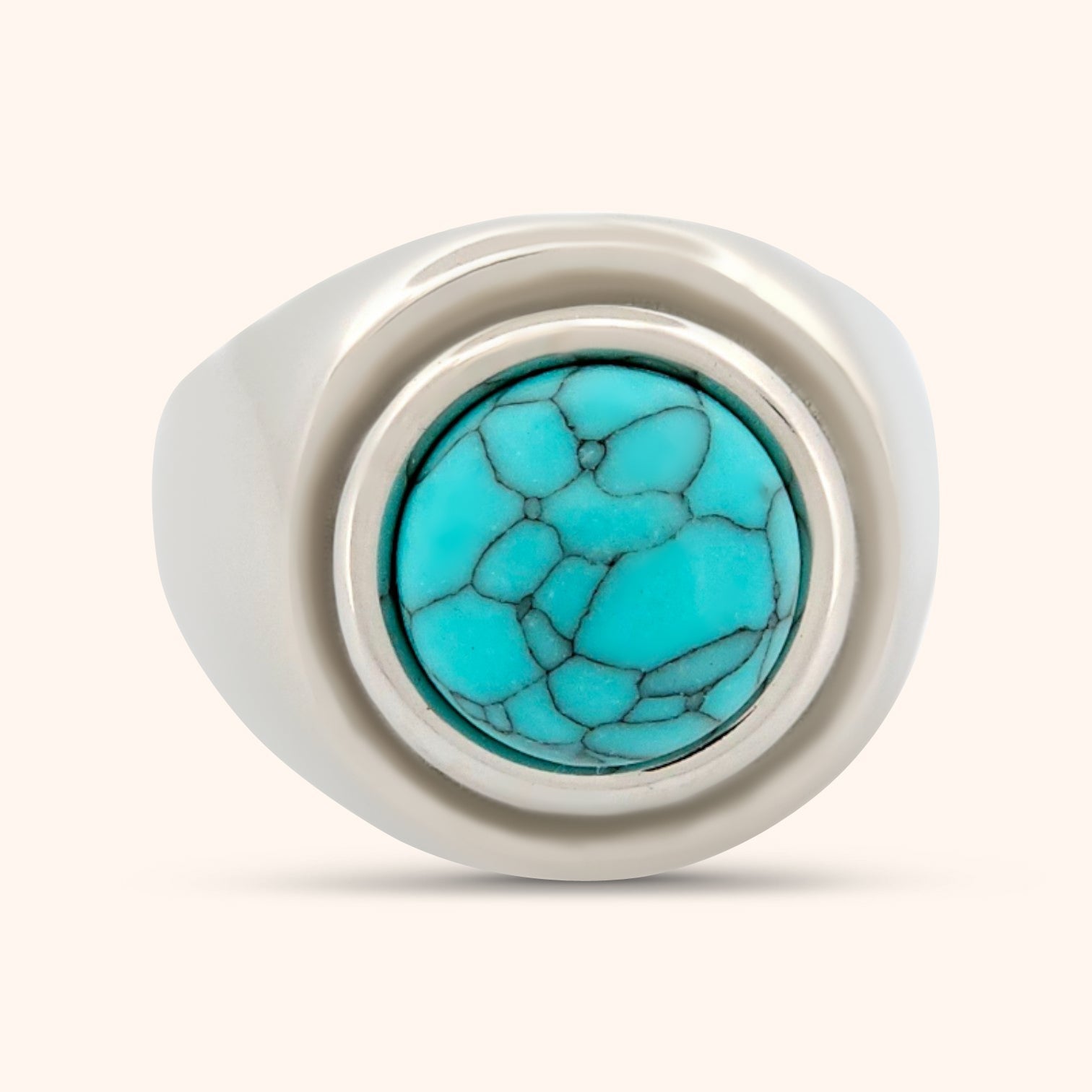 Morocco | Turquoise Dome Ring | 18K Gold Plated | Waterproof by PRESSIE