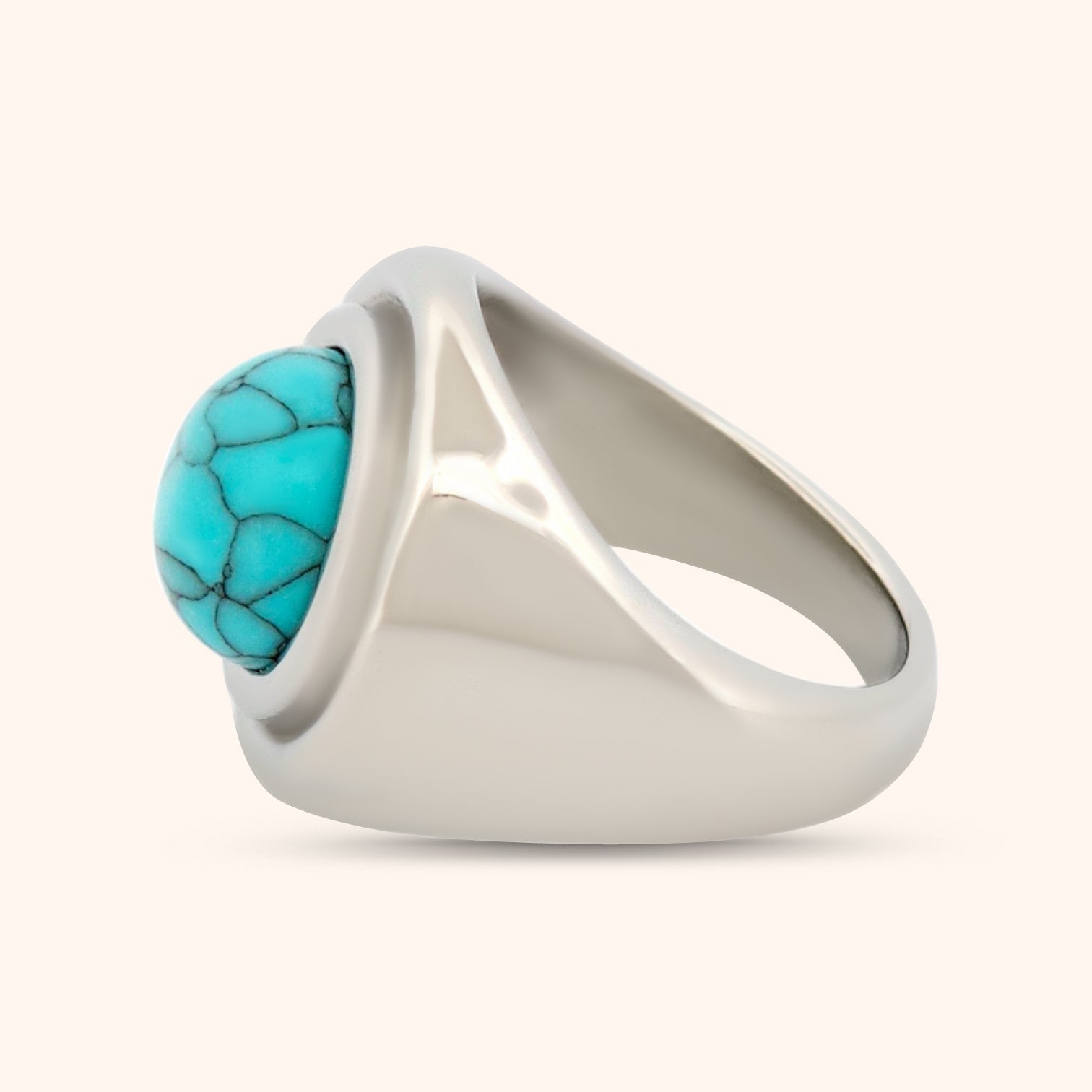 Morocco | Turquoise Dome Ring | 18K Gold Plated | Waterproof by PRESSIE