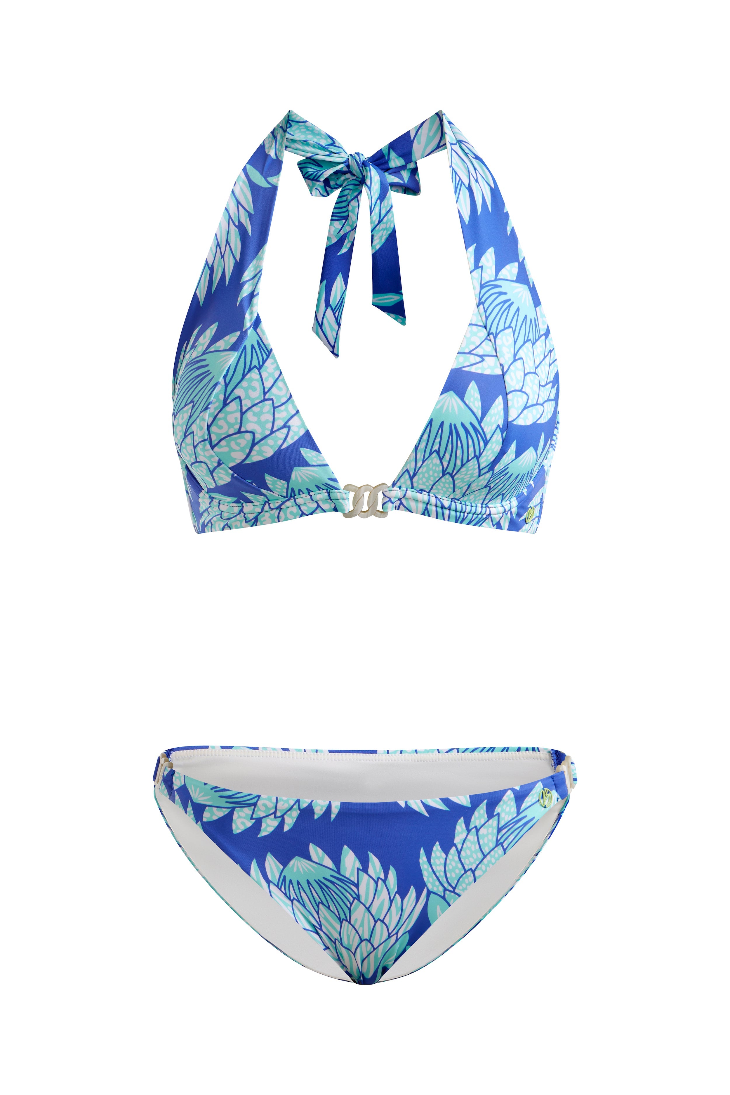 Halter Bikini Top Blue Protea