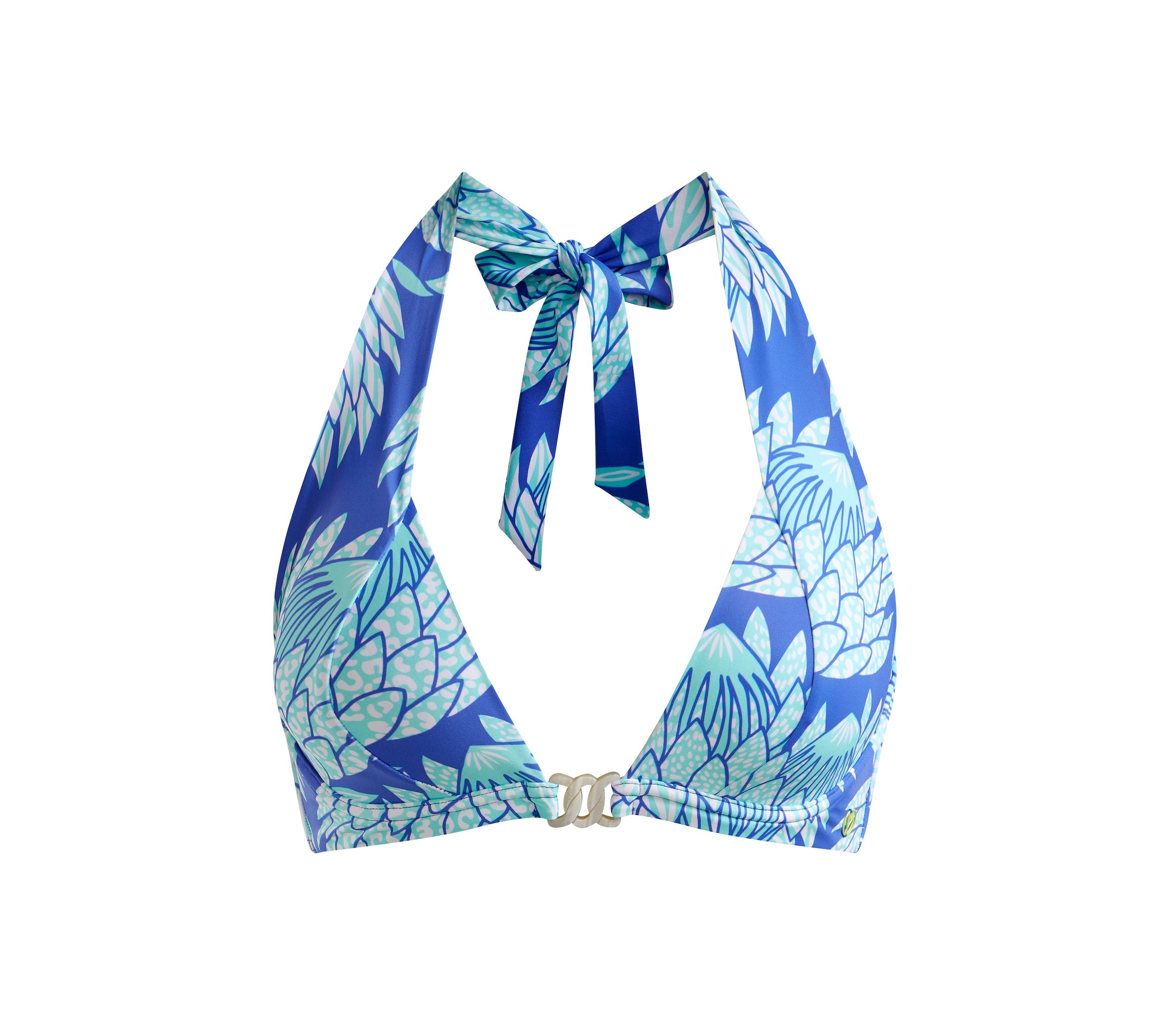 Halter Bikini Top Blue Protea