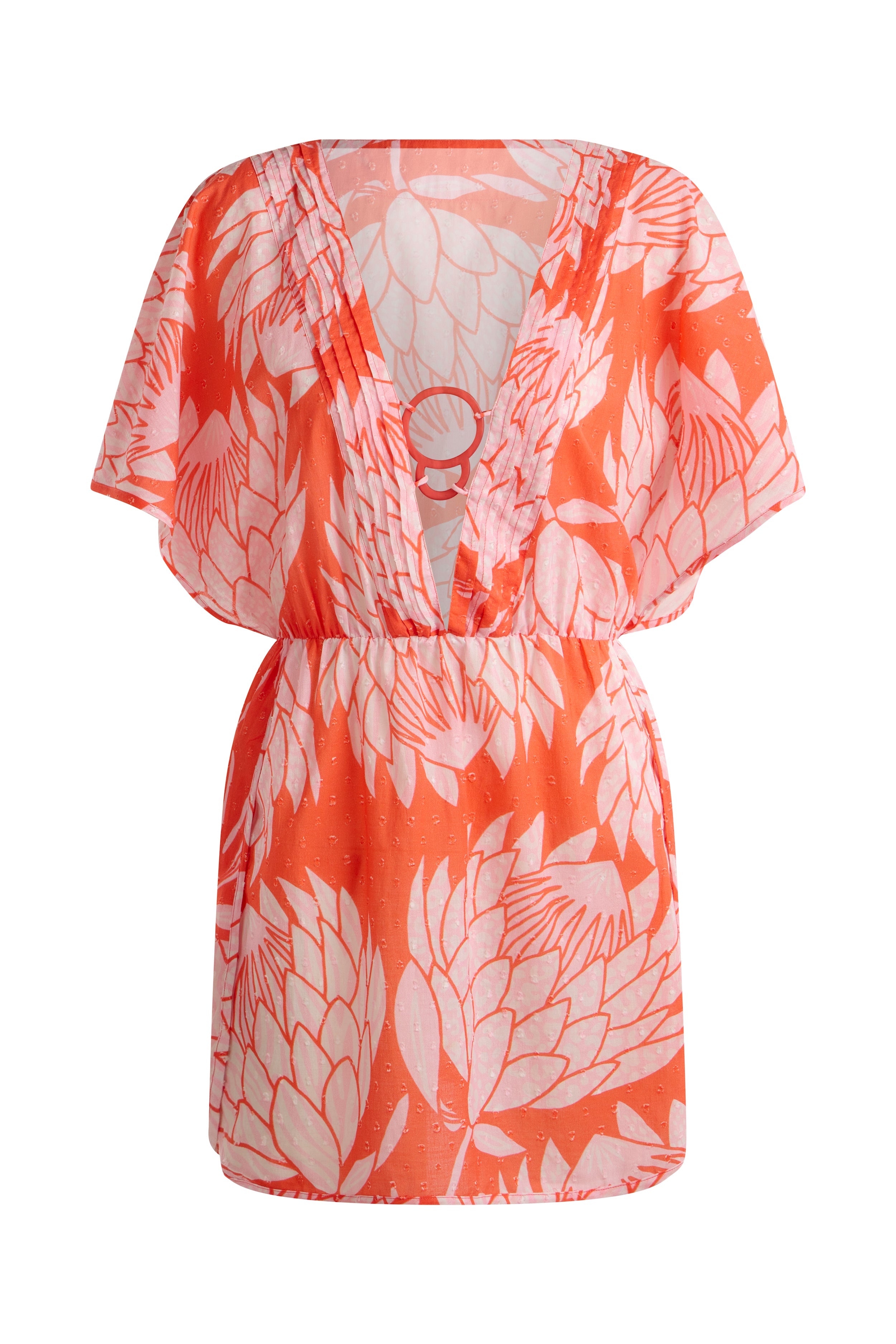 Short Ring Front Beach Cover Coral Protea