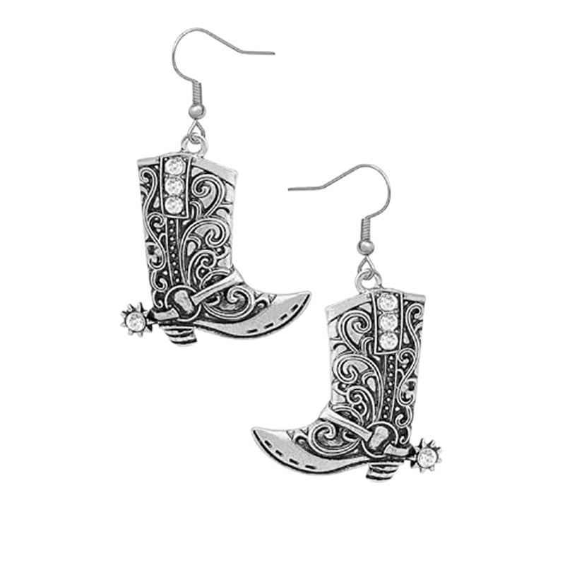 European And American Cross-Border New Fashion Bohemian Style Earrings Personalized Punk Western Cowboy Earrings Necklace Set