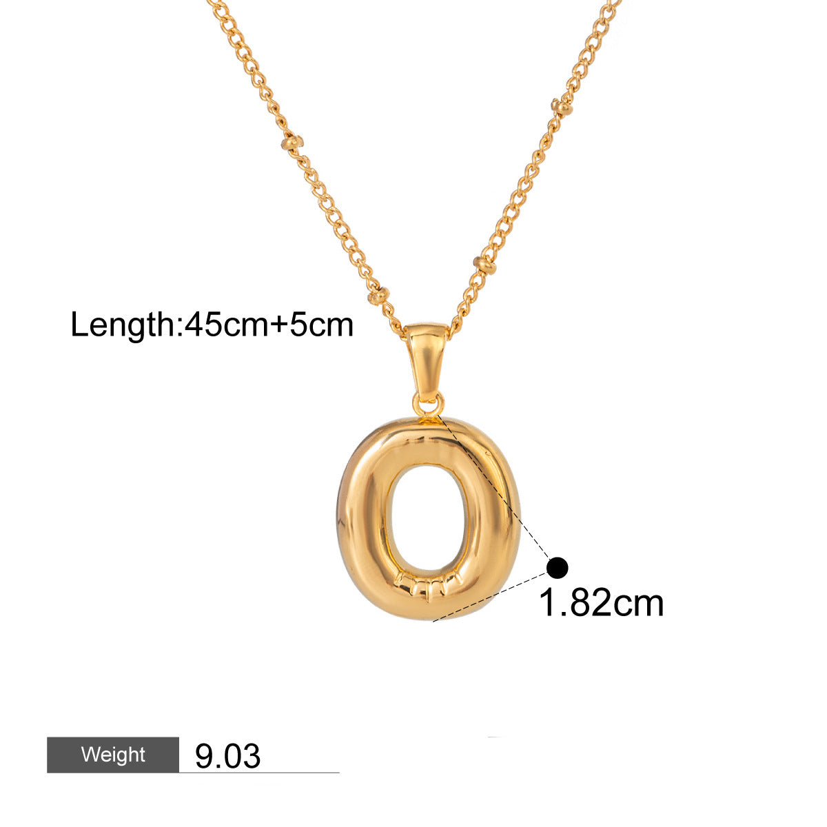 18K gold birthstone with 26 letters design light luxury noble necklace