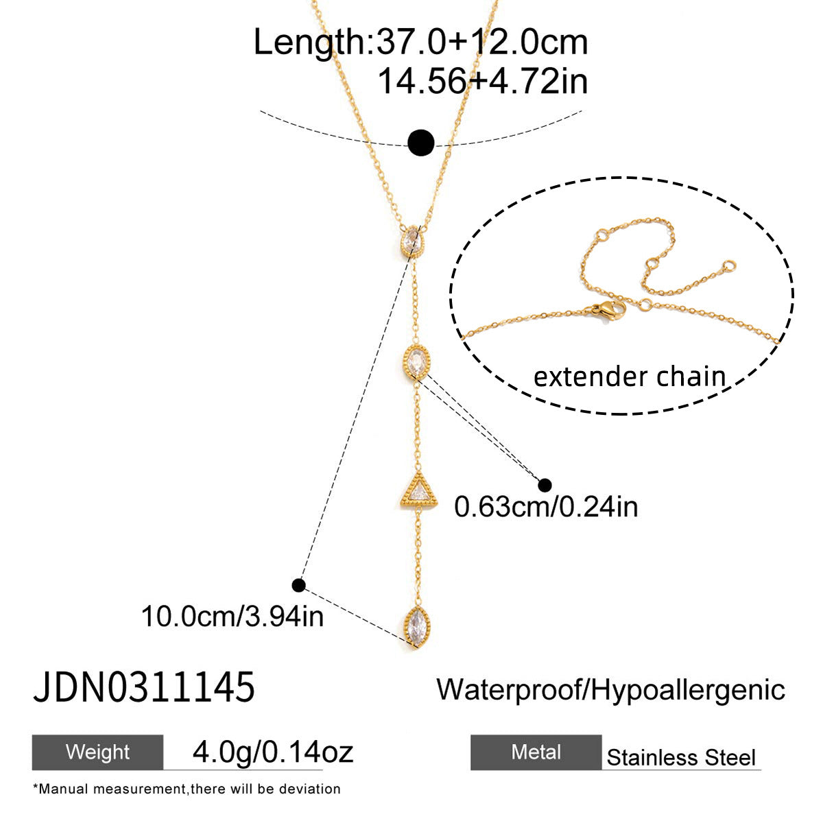 Geometric Zircon Y Necklace Collection
