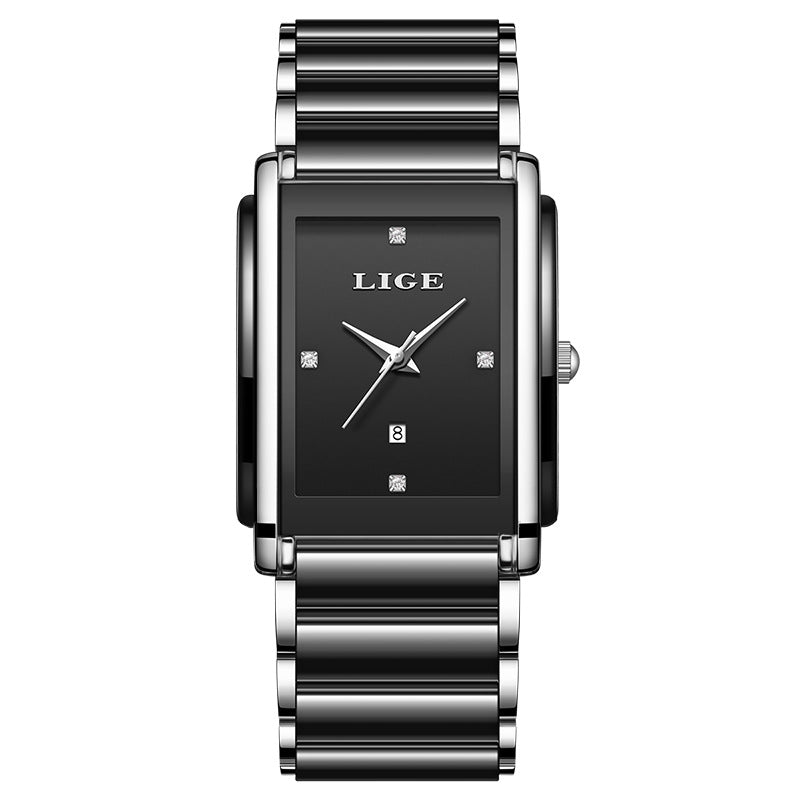 Fashion Ceramic Stainless Steel Couple Watches Quartz Watch