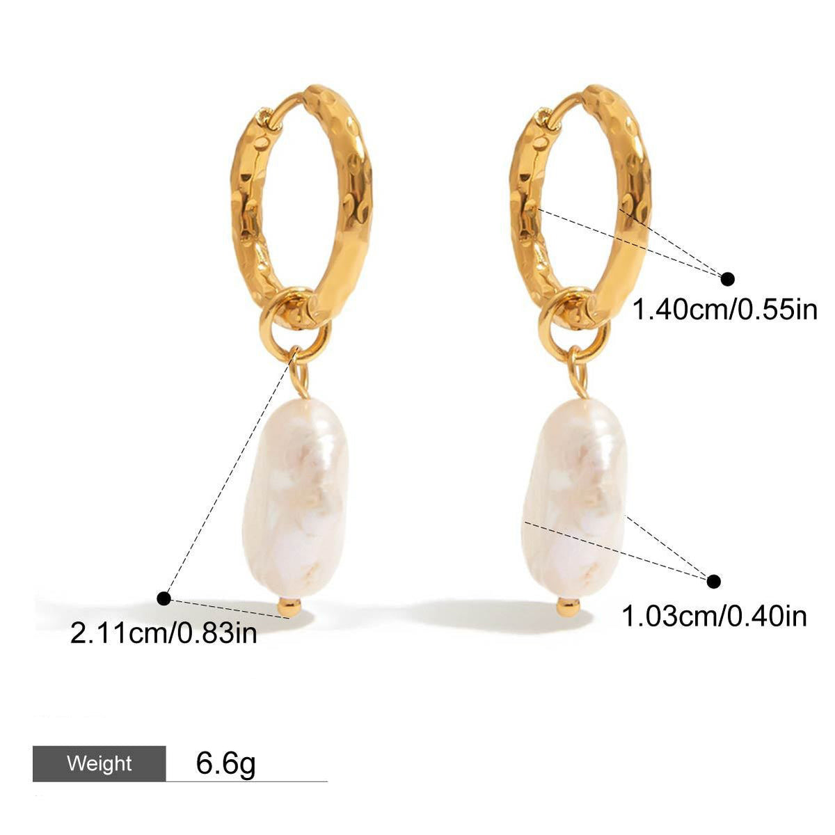 18K gold inlaid pearls exquisite design noble earrings