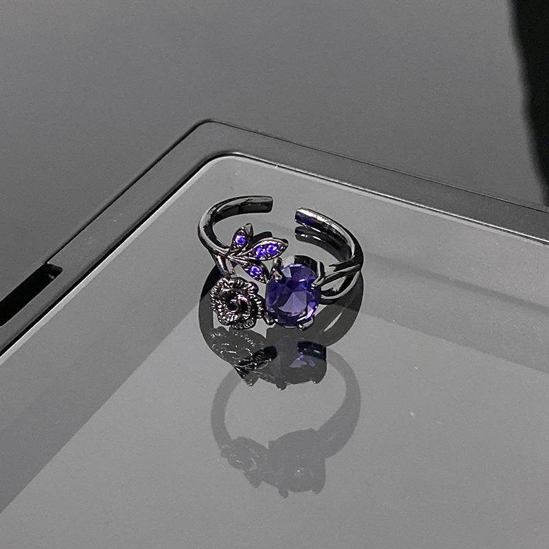Open Ring With Petals Wrapped Around Minimalist Instagram Style