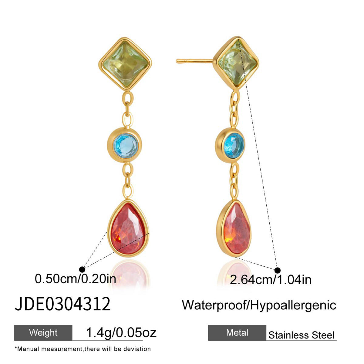 Color Zircon Tassel Earrings Collection