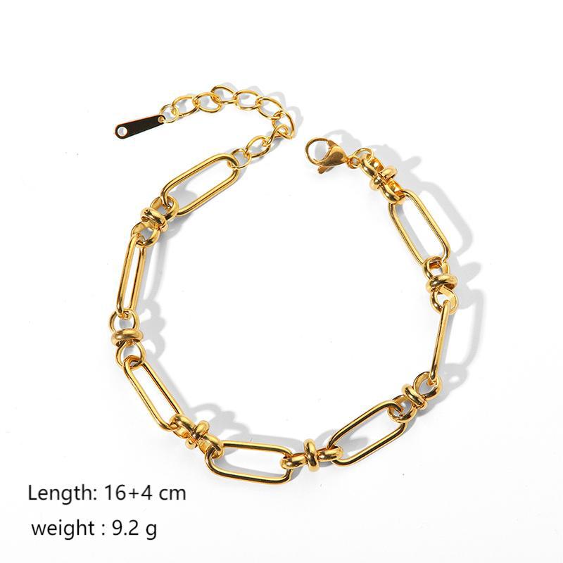 18k Gold Plated 304 Stainless Steel Bracelet Diy Jewelry Accessories Chain Accessories Cuban Chain Twist Chain Bracelet Wholesale