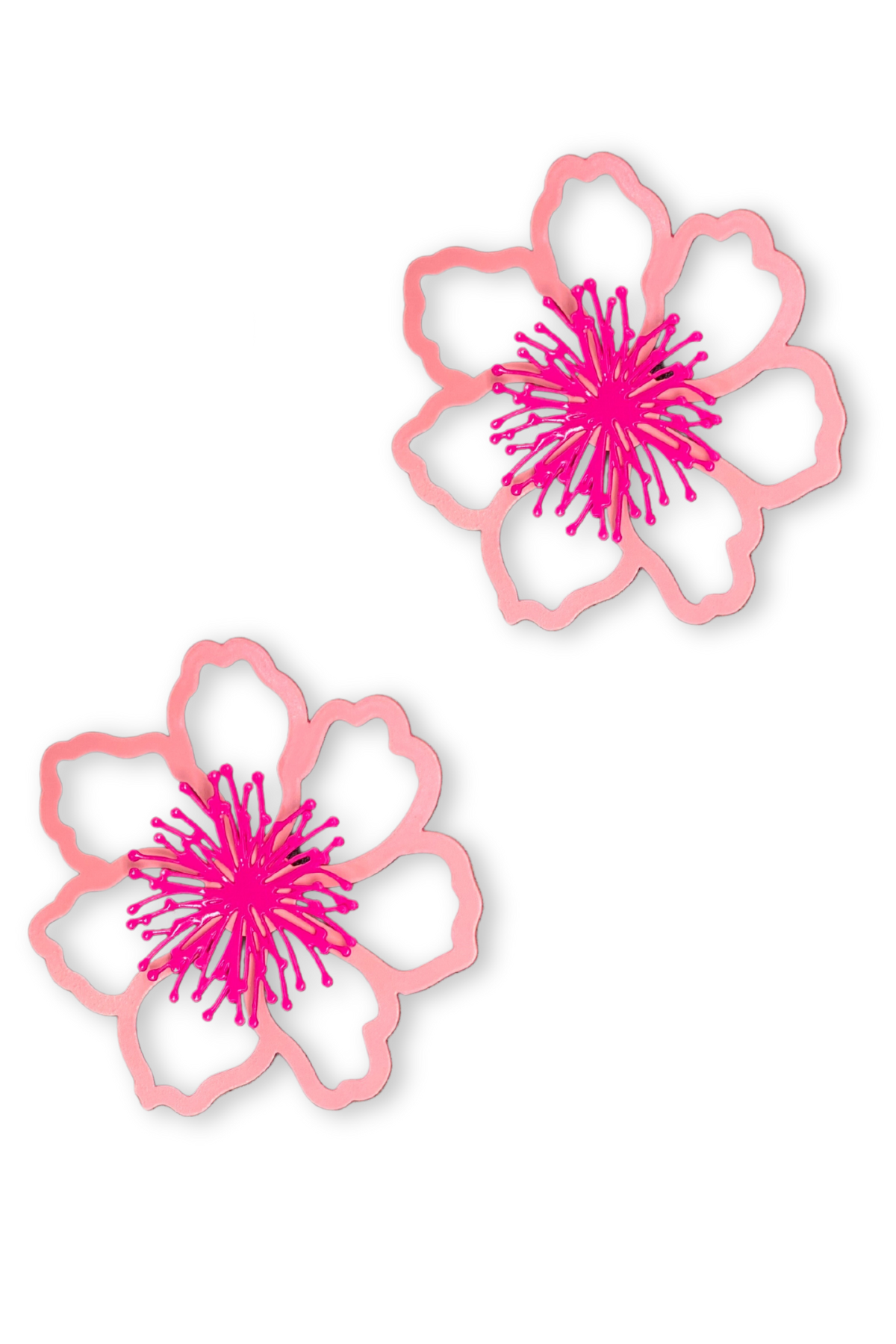 Dimensional Blossom Flower Post Back Earrings