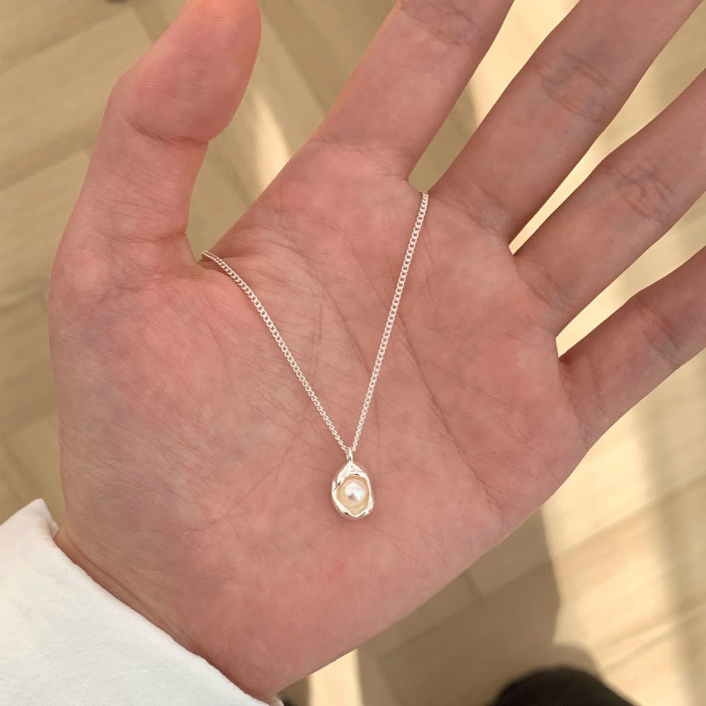 Daily Versatile S925 Sterling Silver Aquamarine Butterfly Necklace For Women, Non-Fading, Niche, High-End, Accessible Luxury Clavicle Chain New