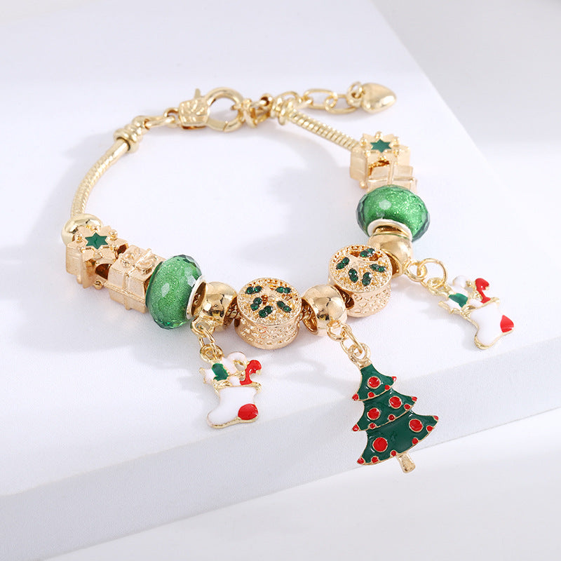 Cross-Border Christmas Gift Crystal Beaded Bracelet Pan's Girls' Jewelry Halloween DIY Kidsren's Snake Bone Bracelet