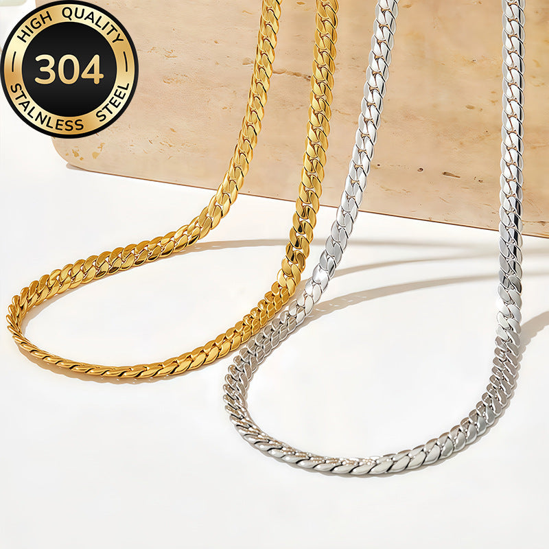 Modern 314 Stainless Steel Plated And Gold Plated Necklace And Bracelet