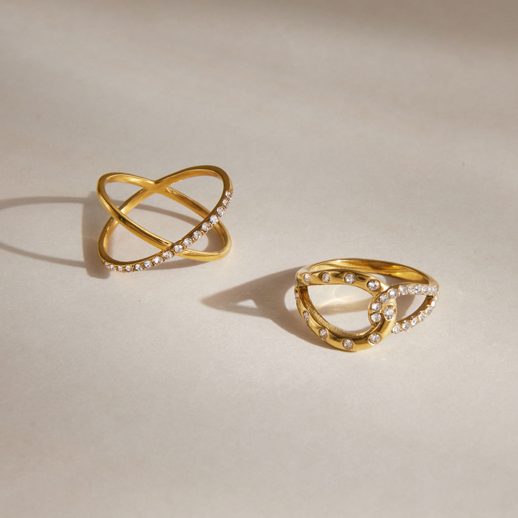 Interlocking Zircon Ring Collection