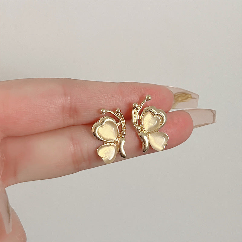 925 Silver Needle Internet Celebrity Same Style Gold Earrings Women's Light Luxury High-end Elegant All-match Earrings Retro New Earrings