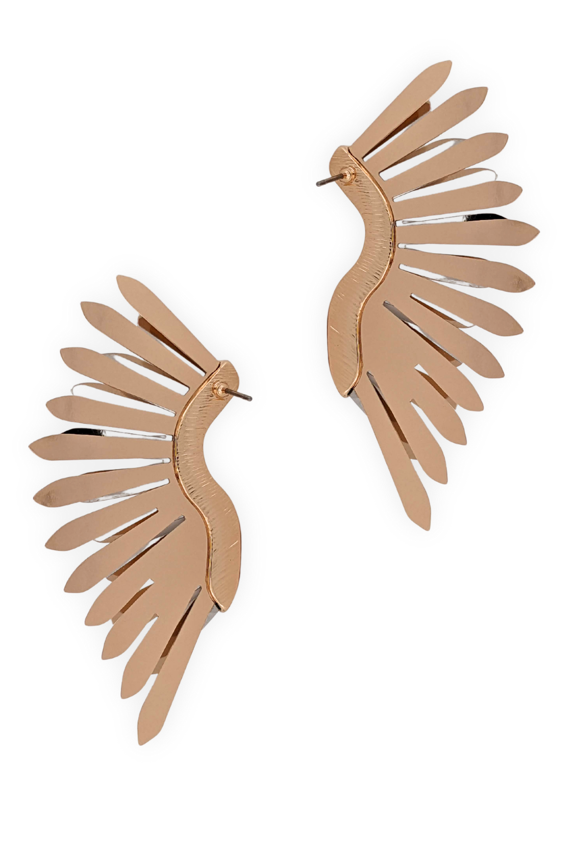 Dramatic Curved Wing Post Back Earrings