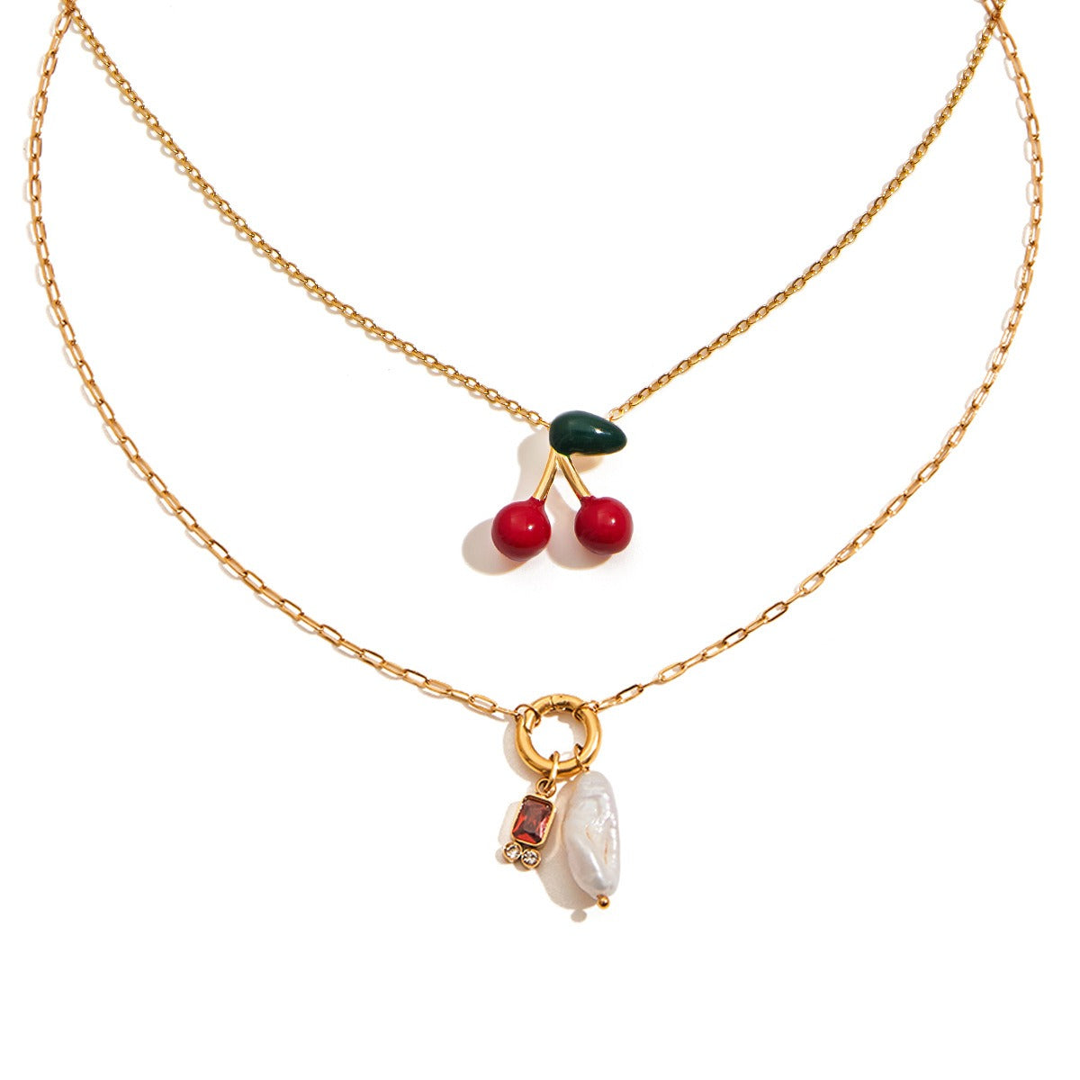 18K Gold Cherry Shaped Beautiful Personalized Necklace