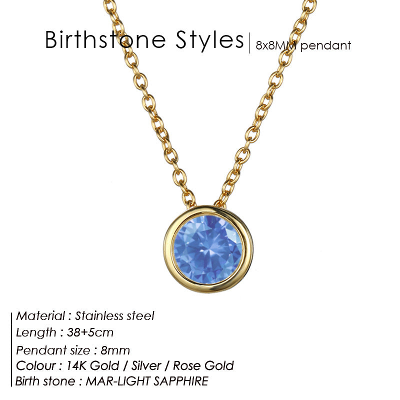 Single December Rhinestone Necklace Women's Short