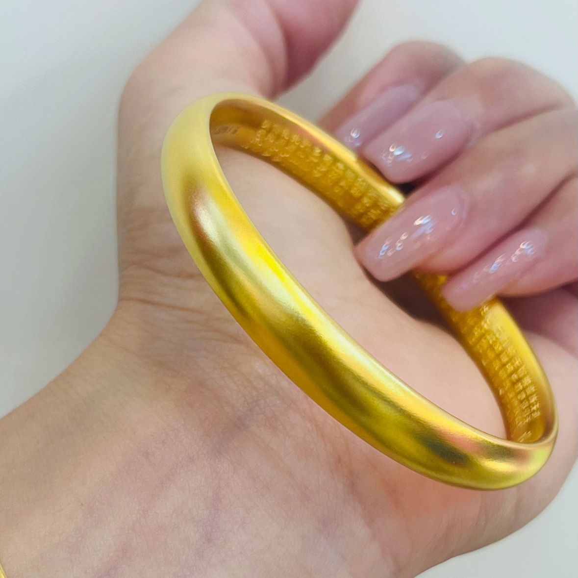 24K Vacuum Electroplating  Solid Plain Ring Bracelet